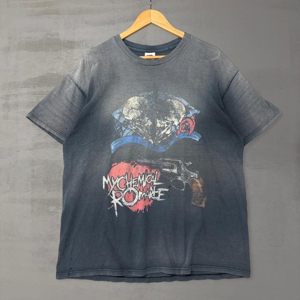 Vintage Faded My Chemical Romance RARE Shirt Gray Distressed Grail Band Tee XL